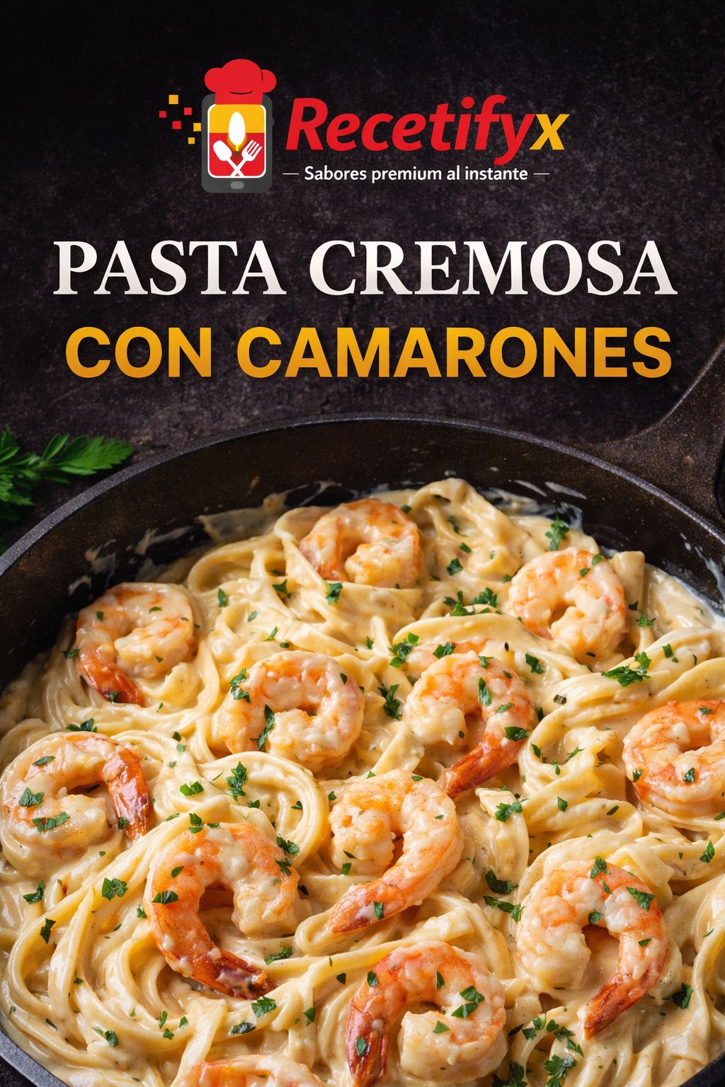 📕 Pasta 🍝 Cremosa Con Camarones 🍤